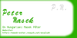 peter masek business card